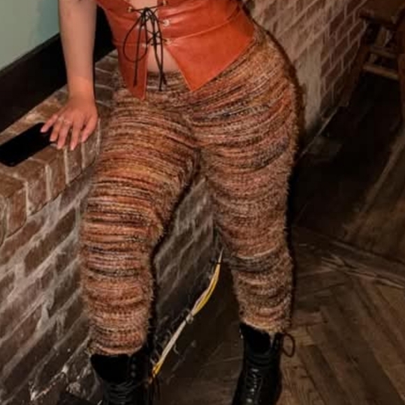 Pants - Women's Brown Textured Pants M